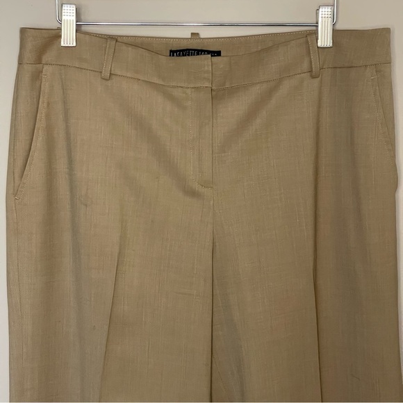 Lafayette 148 New York Virgin Wool Menswear Trousers 10 Light Brown - Picture 5 of 8